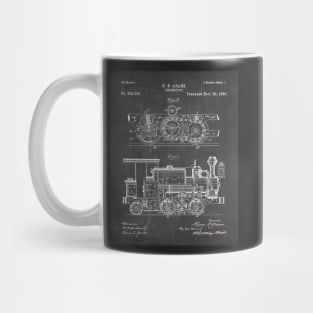 Steam Train Patent - Steam Locomotive Art - Black Chalkboard Mug